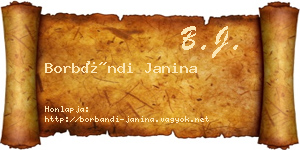 Borbándi Janina névjegykártya